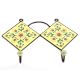 Yellow And Forest Green Leaf Ceramic Tiles Hooks